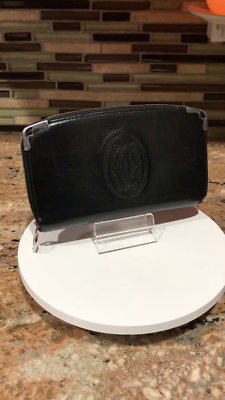 Cartier Black Signature Long Leather Zip Around Wallet | eBay