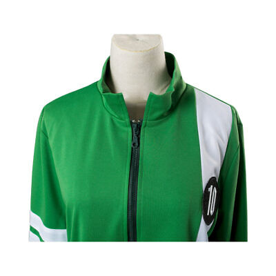 Ben10 Ultimate Alien Cosplay Costume Ben Tennyson Green Coat Zip-up Jacket