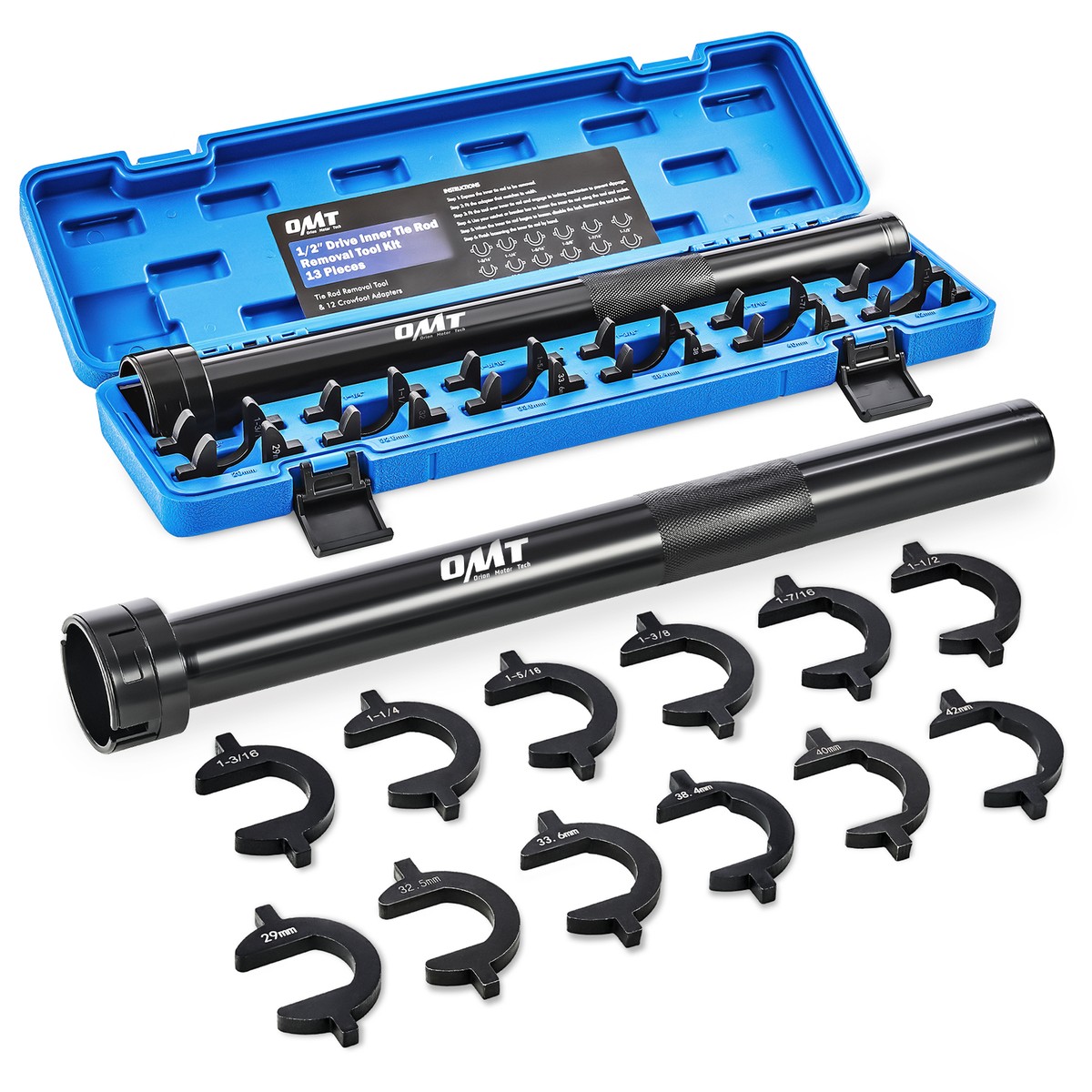 Master Inner Tie Rod Removal and Installation Tool Set with 12