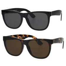 Mens Mod Rectangular Hipster Horn Rim Plastic Sunglasses