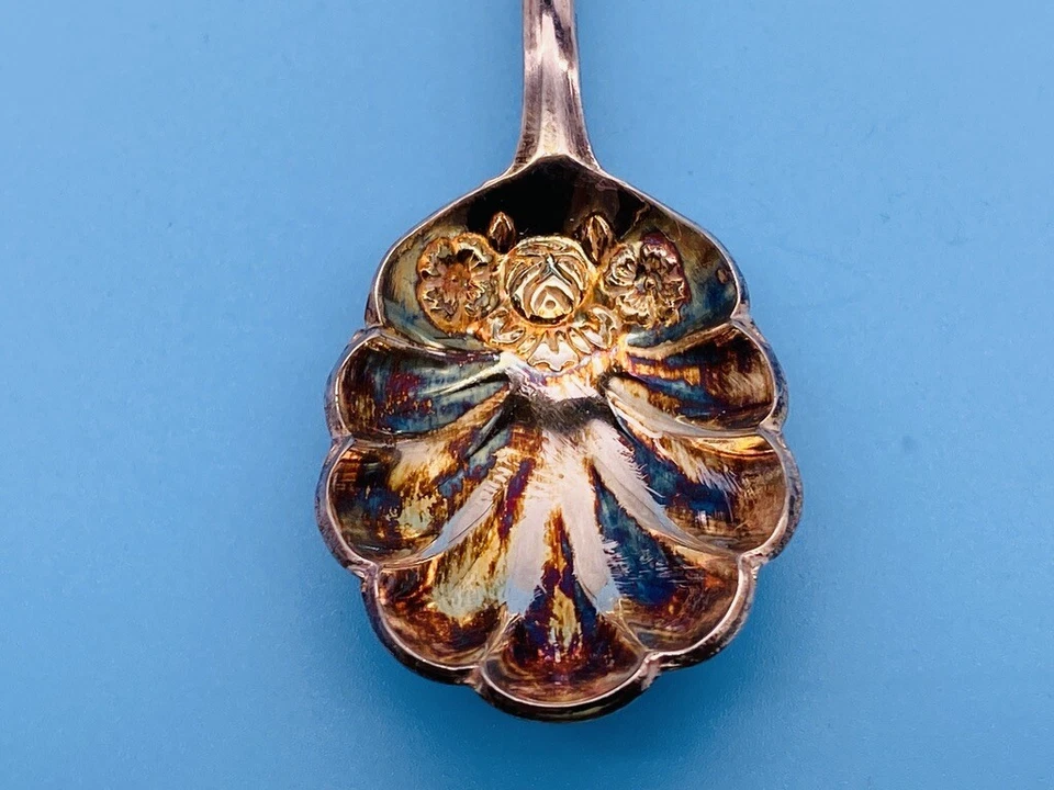 Cuchara de recuerdo vintage plateada de 4-1/2" Mount Vernon Virginia Roses Smiles  Foto 3 de 4