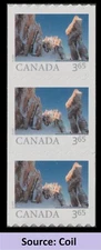 Canada 3480 Far & Wide Qarlinngua sea arch $3.65 coil strip 3 MNH 2025