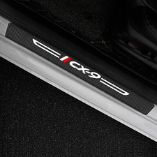 4pcs Carbon Fiber Leather Car Door Sill Protector Stickers For Mazda Cx9 Cx-9