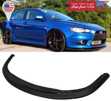 STI Black Poly Bumper Lip Spoiler BodyKit Splitter For 09-15 Mitsubishi Lancer