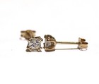 New 14k yellow gold .46ct I2 H Double U prong round diamond stud earrings — photo 4