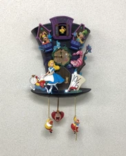 Disney Alice in Wonderland Mad Hatter Light Up Cuckoo Clock - NEW