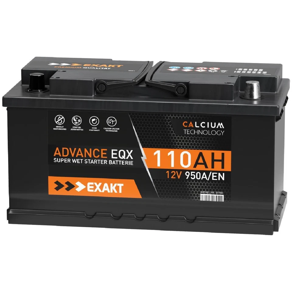 EXAKT Autobatterie 12V 110Ah 950A Starterbatterie statt 88Ah 90Ah 95Ah 100Ah - Bild 3 von 4