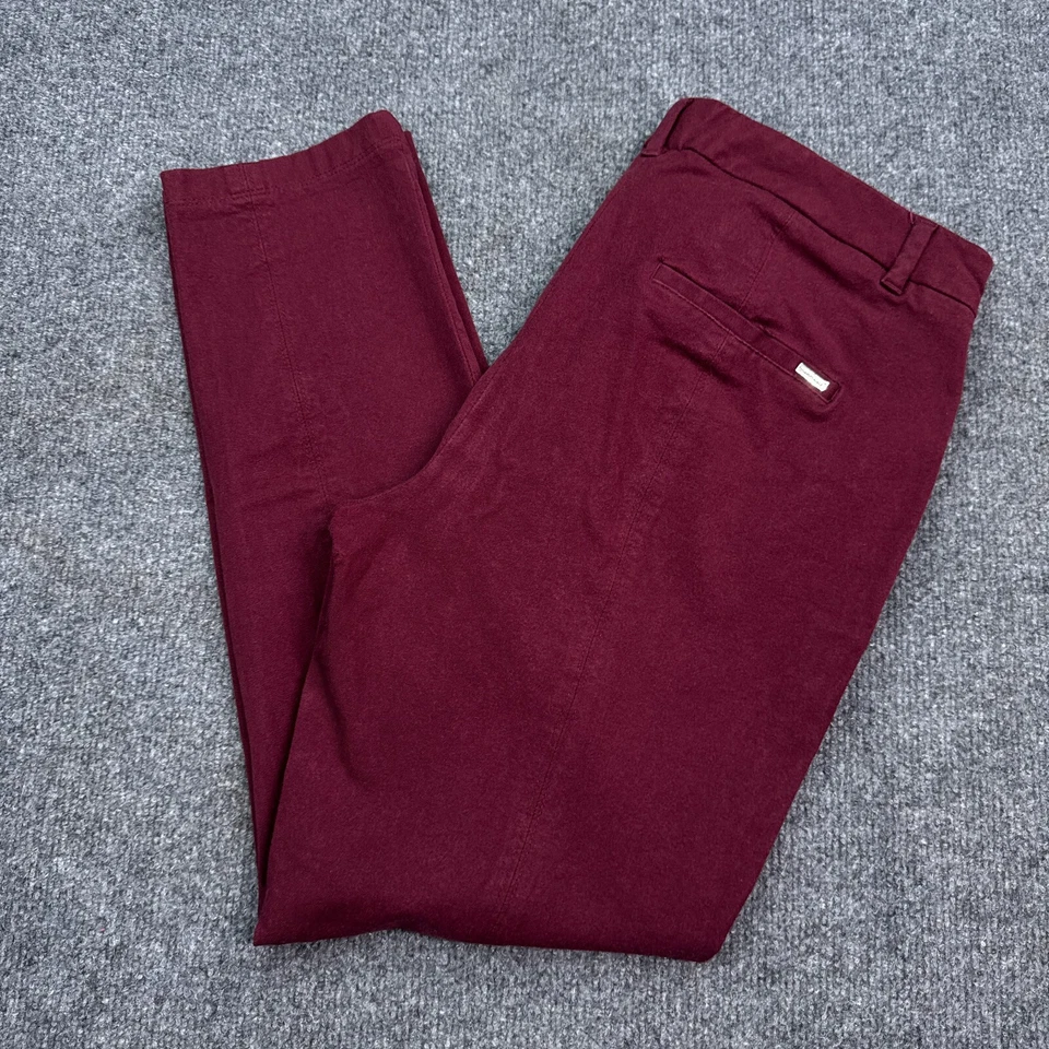 Pantalones al tobillo ajustados White House Black Market para mujer talla 12 rojos tiro medio elásticos Foto 3 de 4