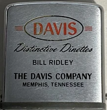 ZIPPO RULE DAVIS DISTINCTIVE DINETTES BILL RIDLEY CO. CHROME TAPE MEASURE 828S