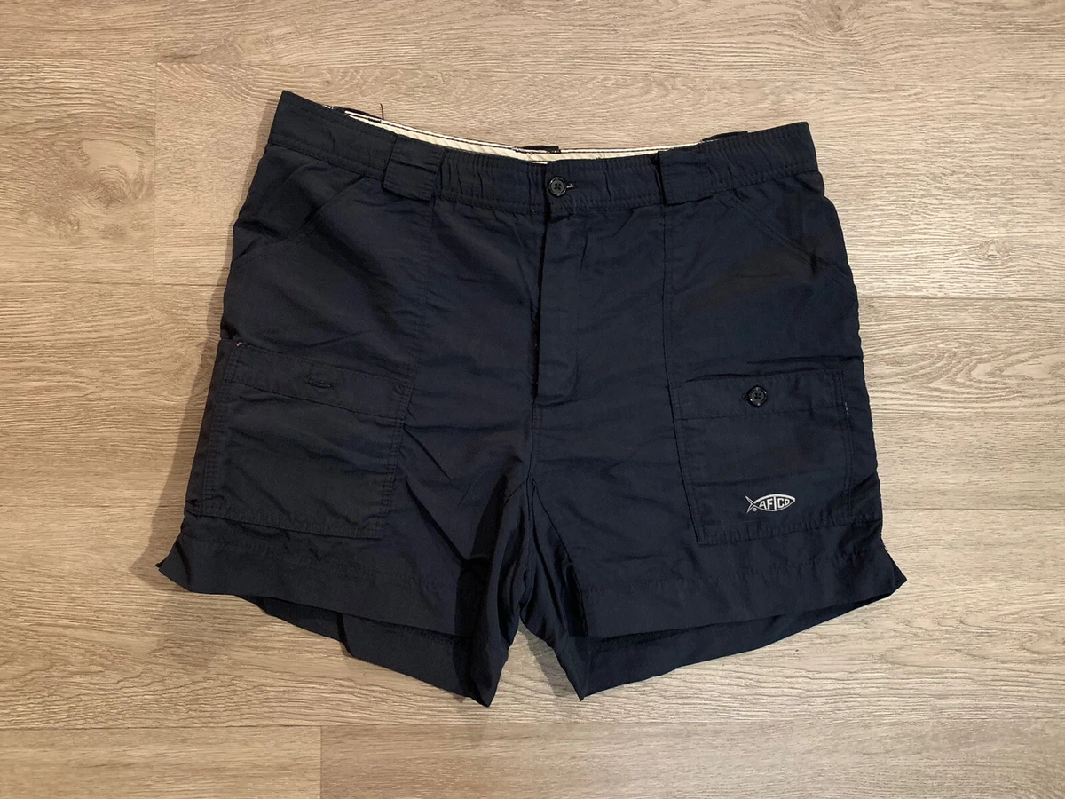 Aftco Original Fishing Shorts Mens 34 Black 5” Outdoors Casual