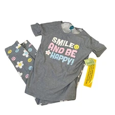 Extremely Me Girls 2-Piece Pajama Set Smile And Be Happy Size 6X Polyester/Spand