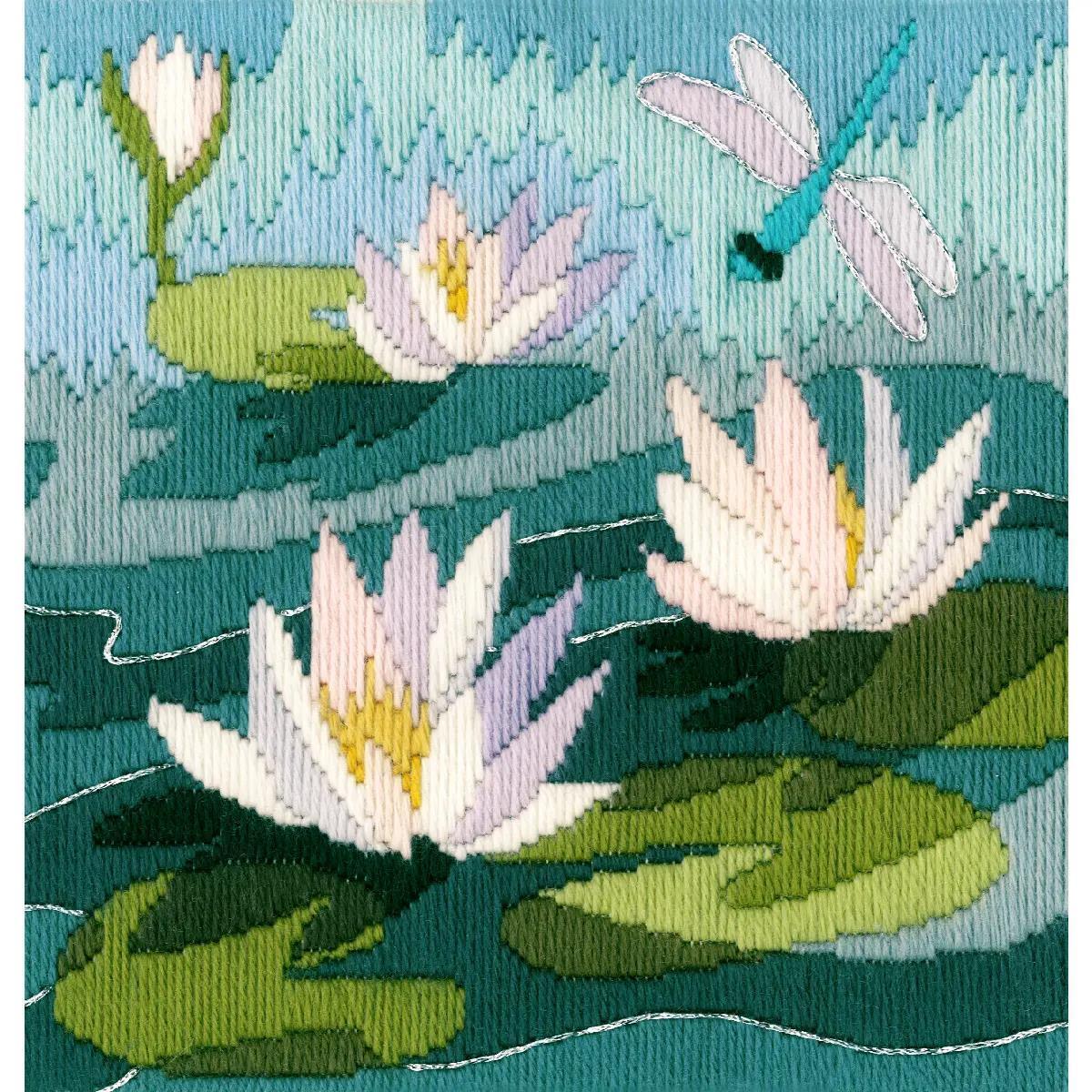 Bothy Threads stamped long stitch kit ""Water Lilies"", LSWL, 20,5x21,5cm, DIY