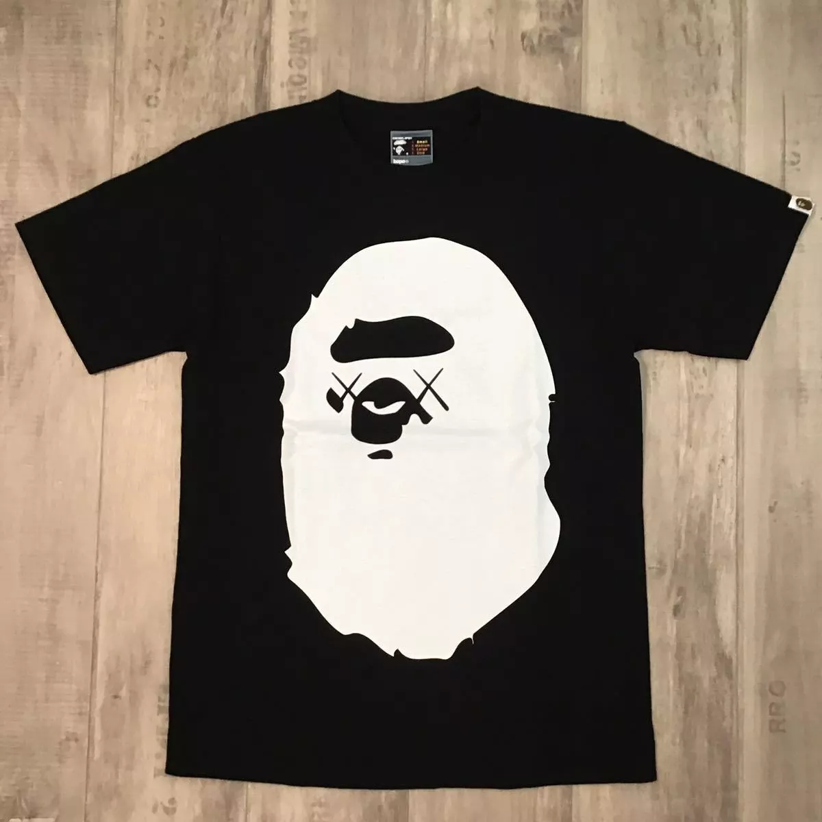 BAPE × kaws big head T-shirt Black A Bathing Ape Size S