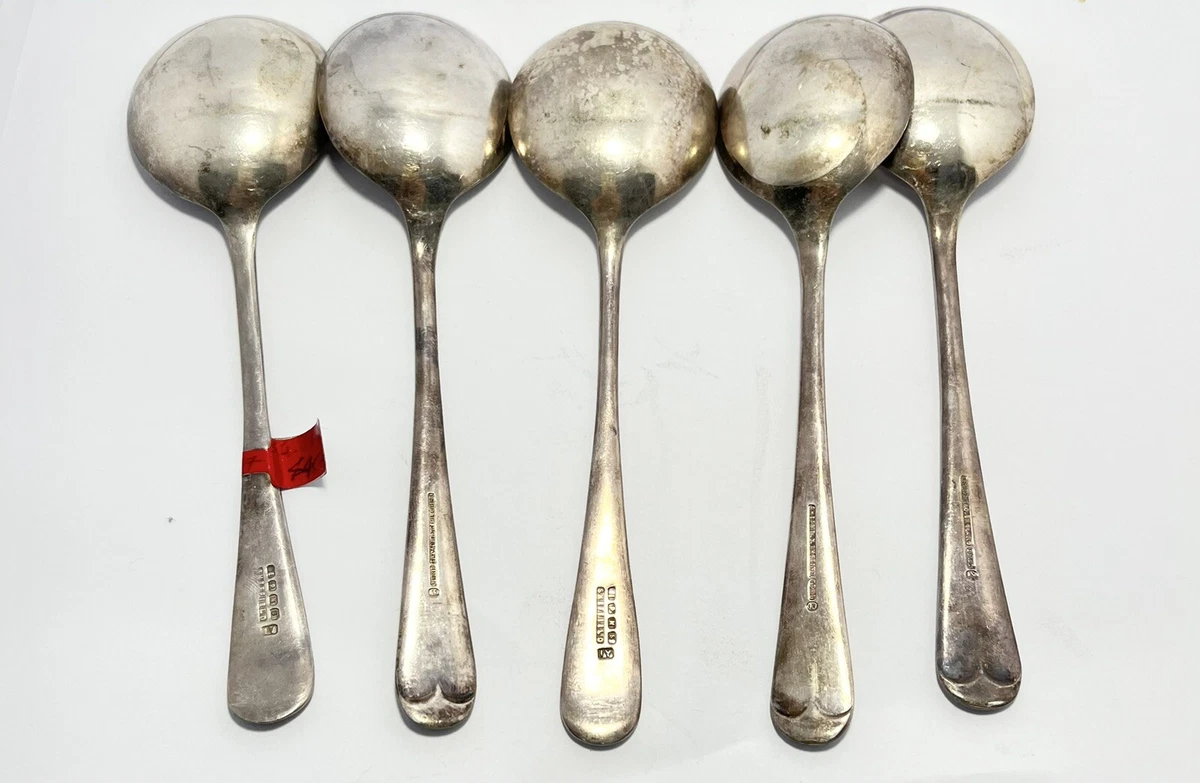 SHEFFIELD SET OF 5 SILVER ELECTRO PLATED SPOONS