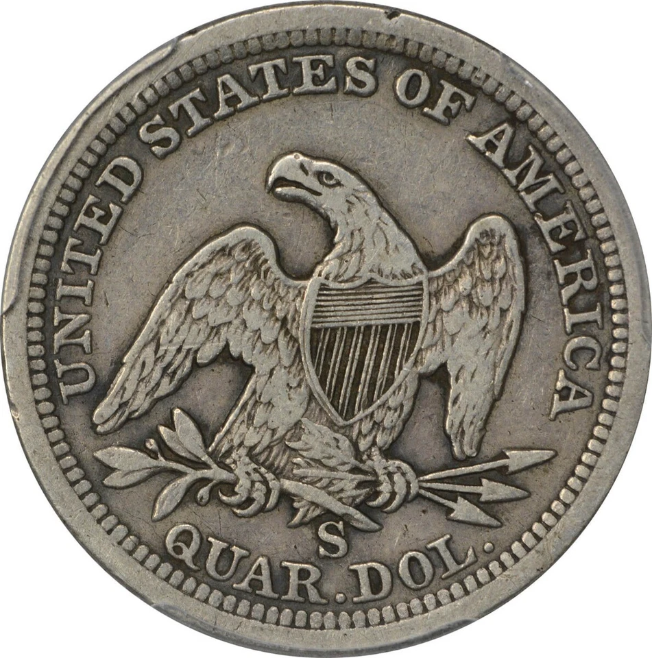 1858-S Liberty Seated Quarter VF25 PCGS - Image 3 of 3