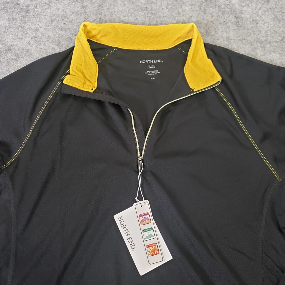 North End Polo Shirt Mens Medium Black 1/4 Zip Dri Fit Polyester - Image 4 of 4