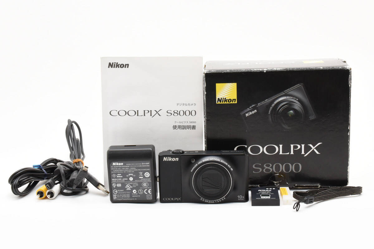 Nikon COOLPIX S8000 Black Digital Camera Working in BOX