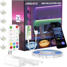 RGB COB LED Strip Light, Ul-Listed Music Sync Color Changing Dimmable Super Brig