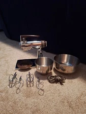 Vintage Sunbeam Deluxe Mixmaster 12 Speed - Brown & Chrome - TESTED WORKING