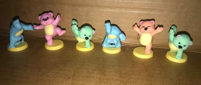 Vintage Wilton 6 Stück 2 1/4'' Tumbling Bears Topper Set 1994 *GUTER ZUSTAND*