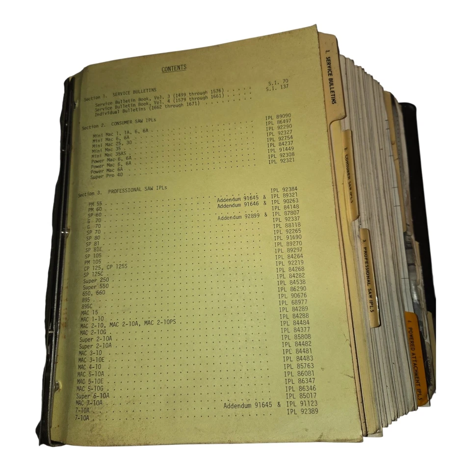 Motosierras de biblioteca de servicio técnico McCULLOCH OEM de colección, IPL de generador Foto 3 de 4