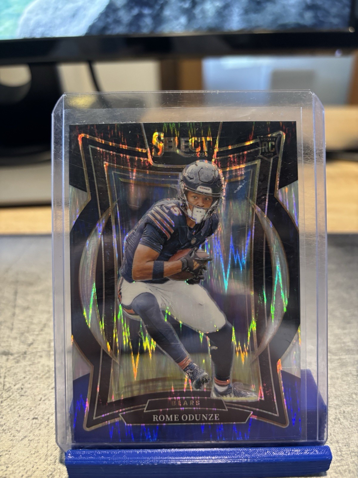 2024 Panini Select - Concourse Rome Odunze #3 black  & Blue Shock Prizm (RC)