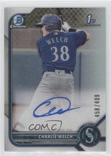 2022 Bowman Chrome Prospect Refractor 458/499 Charlie Welch #CPA-CW Auto tj1