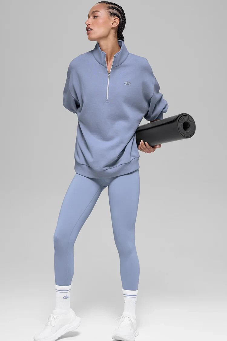 Alo Yoga Accolade 1/4 Zip Pullover Winter Frost | eBay