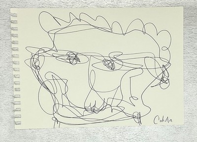 Original CohAn Abstract Line Drawing ''Portrait'' Online Art Show From Sketchbook