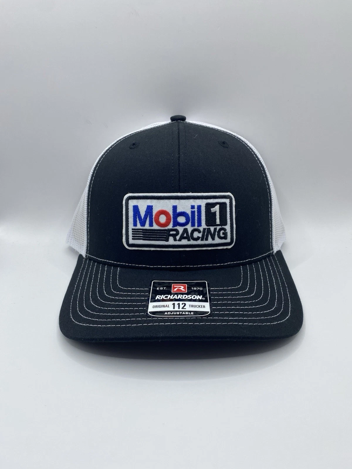 Mobil 1 Racing trucker hat, Richardson 112 snap-back style. New with tags!