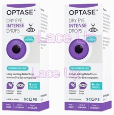 2 OPTASE Dry Eye Intense 300 drops each, 0.33 fl oz Bottle  Expire 07/2027