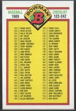 1989 Bowman #482 Checklist  122-242  (Ken Griffey Jr. #220 Rookie Card)  #1