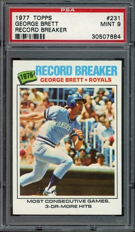 1977 Topps #231 George Brett MINT PSA 9 Record Breaker Kansas City Royals 7684