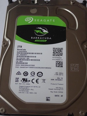 ST2000DM005 SN: Z98 PN: 2CW102-568 FW: 0001 TK 15 FEB 2017 Seagate 2TB