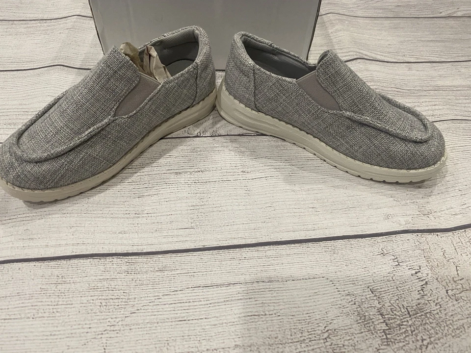 Kids size 12  Boys Casual Slip On Loafer  Gray Boat Shoe youth SALE* - Image 2 of 4