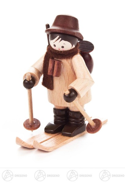 Miniatur WildhüTer Auf Ski Natur H=Ca 6 Cm NEU Erzgebirge Weihnachtsfigur-image