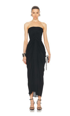 Rick Owens Radiance Bustier Dress Gown Black IT 42 US6 UK10 Rick Owens Radiance Bustier Dress Gown Black IT 42 US6 UK10