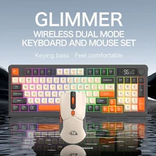 Wireless Keyboard and Mouse Rainbow Backlit Rechargeable Wireless Keyboard Set