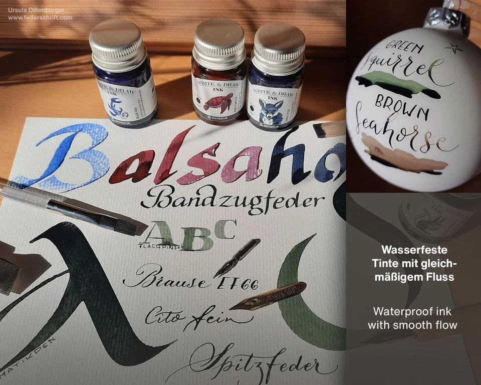 Octopus Write and Draw Ink 347 Black Elephant, wasserfeste Tinte zum Schreibe... - Bild 3 von 4