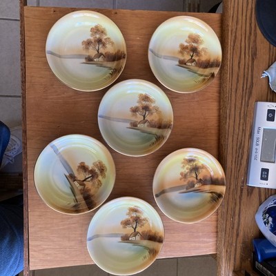 6 Pieces Noritake TREE IN THE MEADOW 5 1/4'' DESSERT BOWL  * OLD RED MARK *