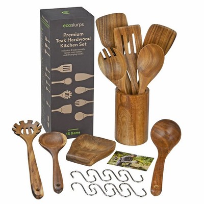 EcoSlurps Teakholz Kochutensilien - Küche Geschenk Holzspatel Löffel UK