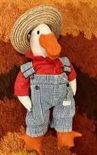 Vintage WORKWEAR AMERICANA Big Mac Overalls Goose Handmade Plush Folk Art Farmer