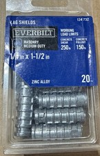 20PK Everbilt 1/4 in x 1-1/2 in. Masonry Concrete Wood Anchor Lag Shields 803622