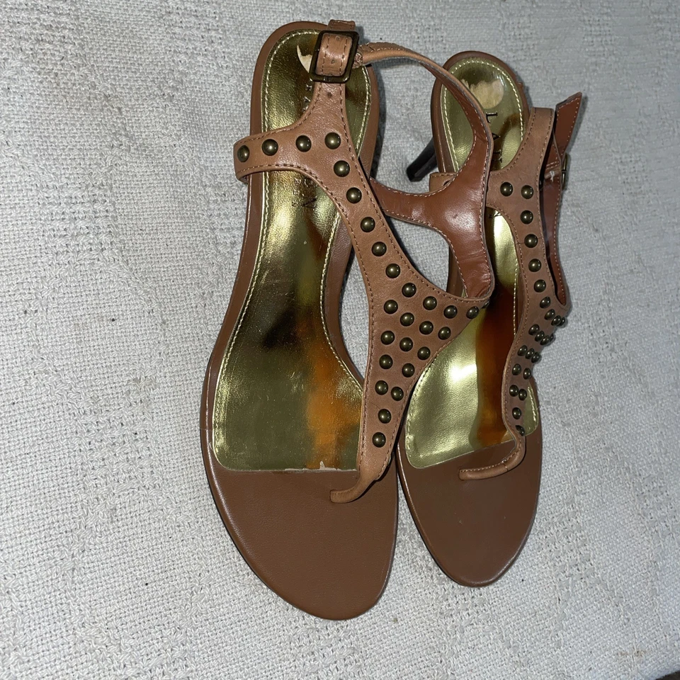 Sandalias con cordones Lauren Ralph Lauren para mujer talla 7,5 M cuero marrón playa Foto 4 de 4