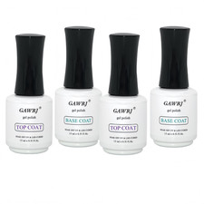 No Wipe Top & Base Coat Gel Set (Up to 3+ Weeks), Anti-Yellowing Quick Dry Gel N