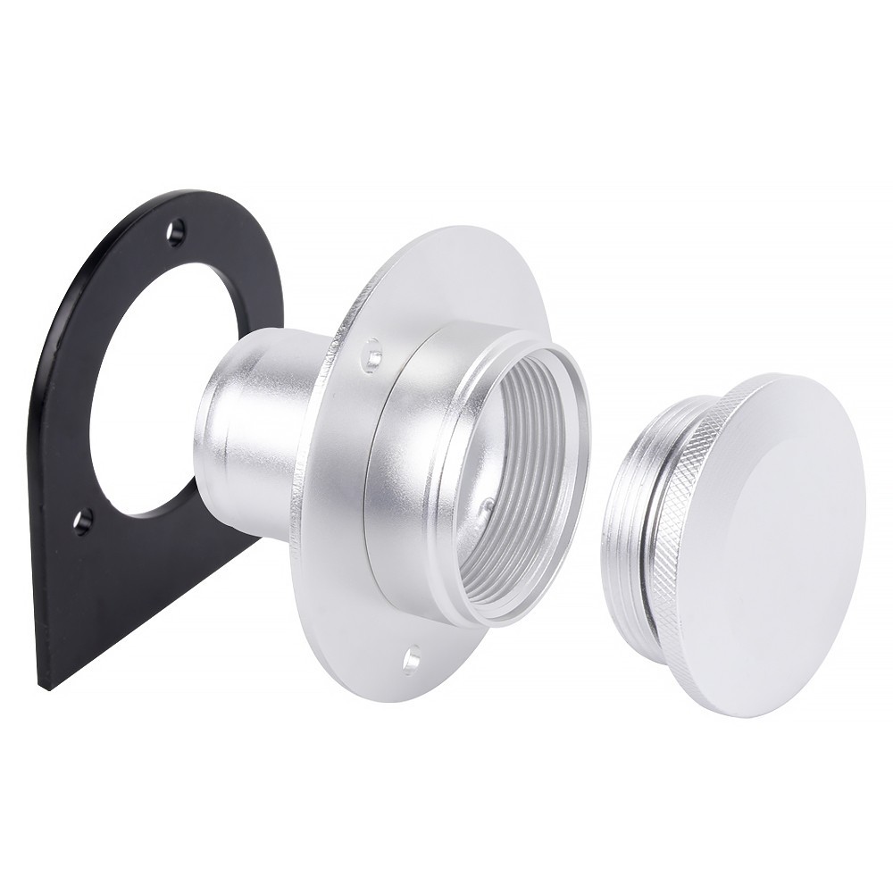 Remote Fuel Tank Filler Neck For 2" Hose with Cap w/ Black Mount Bracket 17-2530