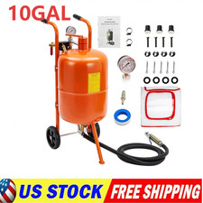 10 Gal Sand Blaster Portable Abrasive Blasting Cabinet Kit 125 Psi W 4 Nozzle