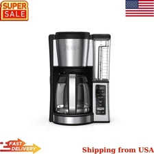 Ninja 12-Cup Stainless Steel Coffee Maker, Glass Carafe, CE250