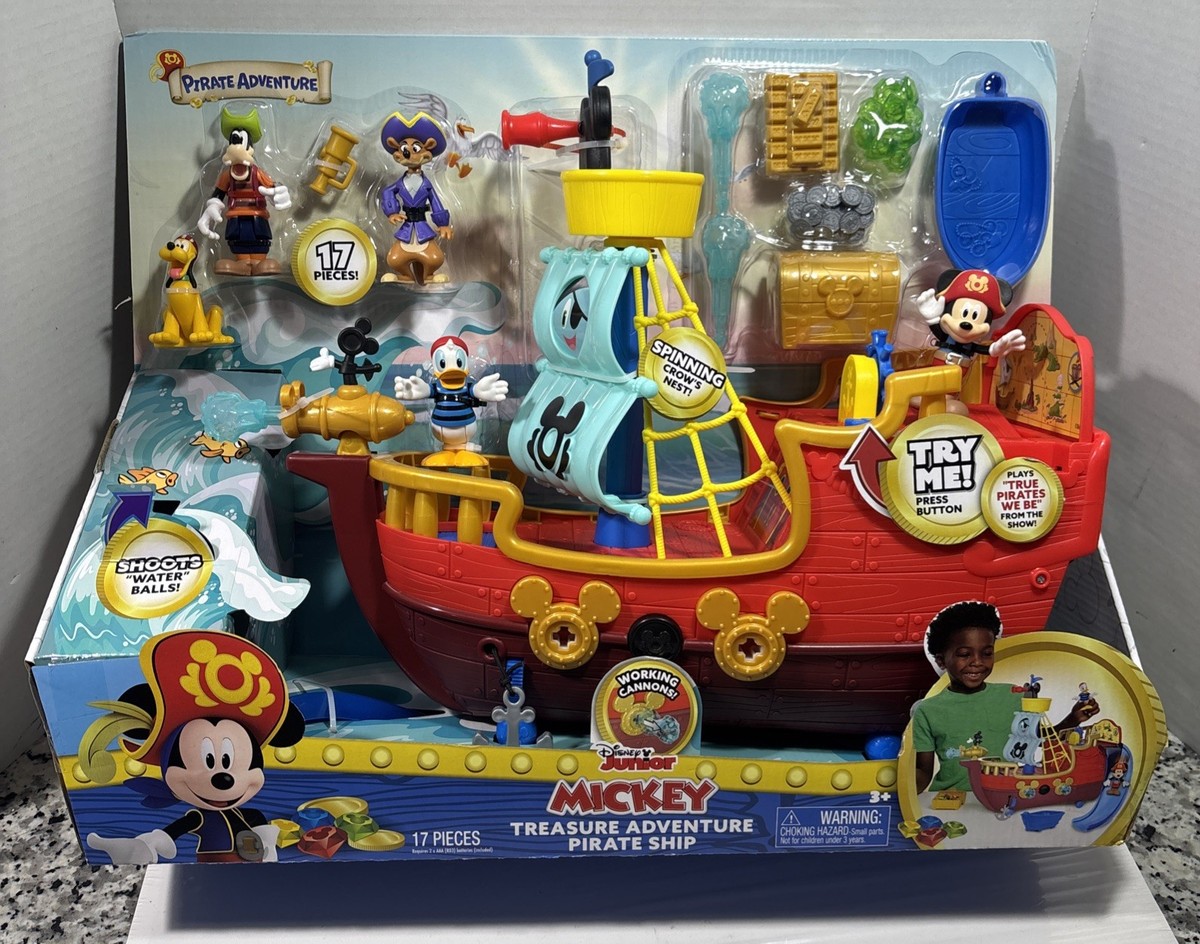 Disney Junior Mickey Treasure Adventure Pirate Ship 17 Pieces Size