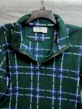 Montana Blues Jean Co Size M Med Fleece Pull Over 1/4 Zip Jacket Top Plaid